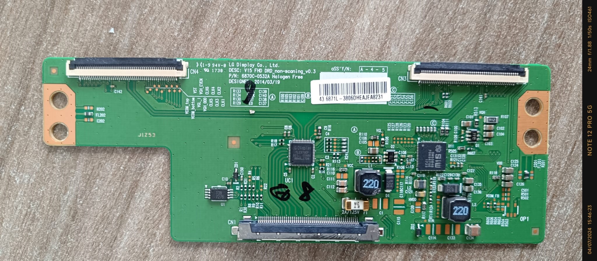 LG 43LJ594V 6870C-053A TCON